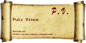Putz Vince névjegykártya